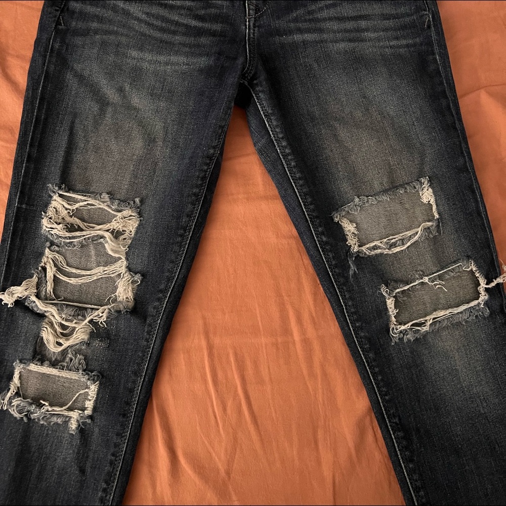 Express Destroyed Skinny Ankle Jeans